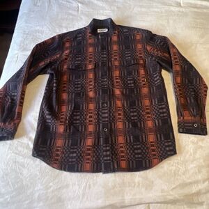 Calee Supply Co Long sleeve shirt Medium cotton Black And Red Shacket Japan Made